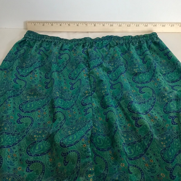 CACIQUE LINGERIE Satin Paisley Pajamas Green 2 Piece Sleep Set Womens Size Large - Picture 13 of 16